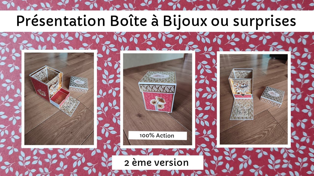 PRÉSENTATION SCRAP Boîte à Bijoux/ surprises 2 ème version 100 % Action 