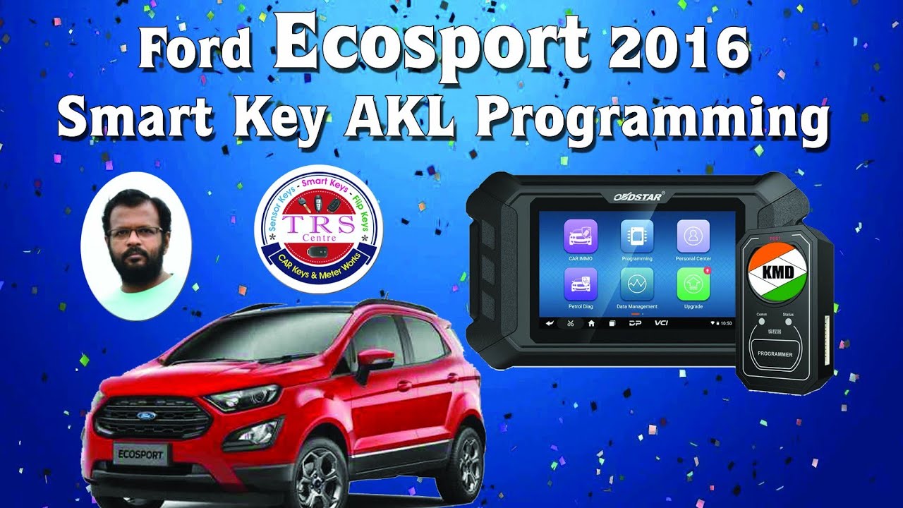Ford Ecosport 2016 Smart Key AKL  Programming by Obdstar KMD DP5, Car key maker in khammam