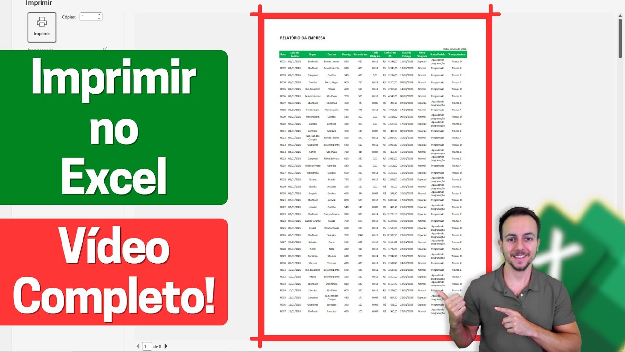 Como Imprimir no Excel, Repetir Cabeçalho, Salvar PDF, Configurar Folha etc...