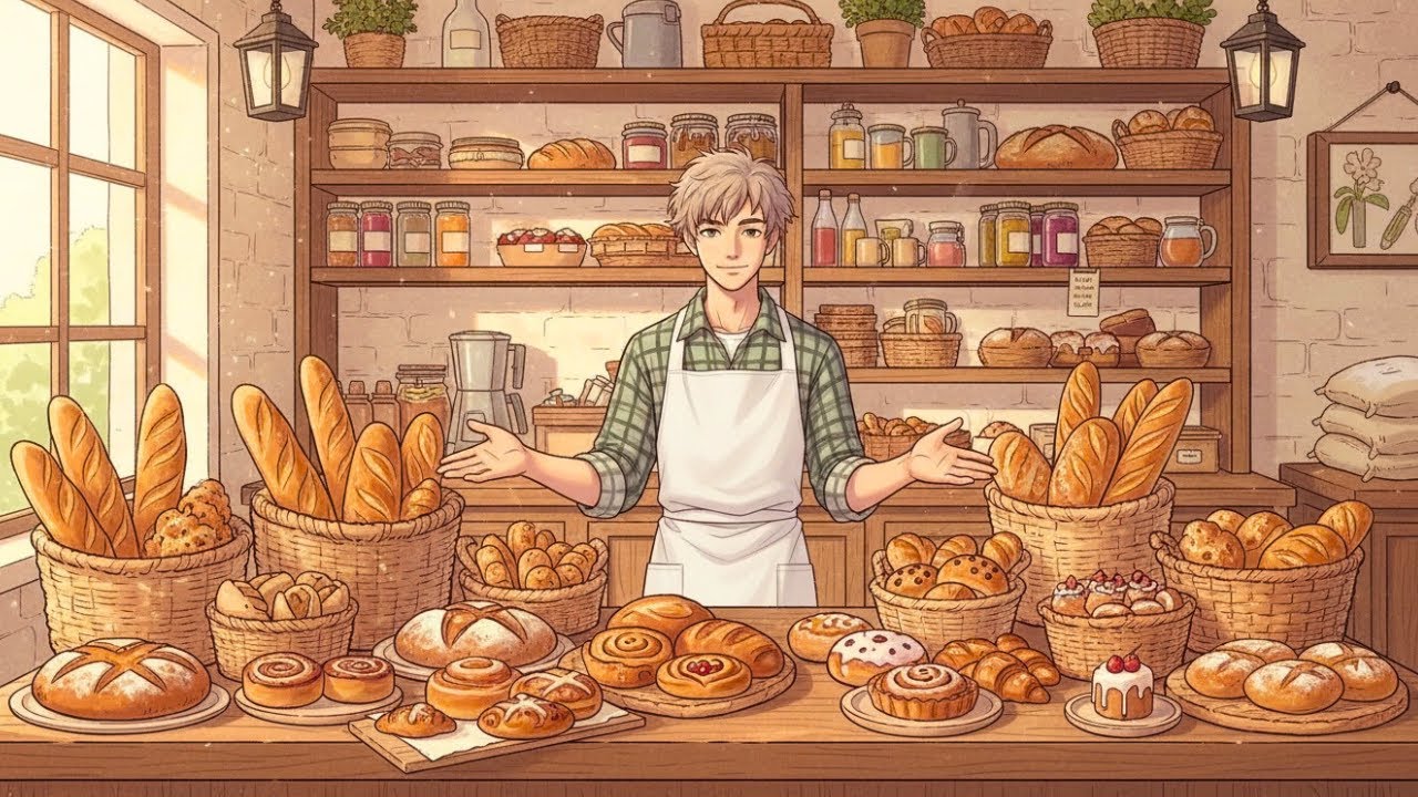 Opening the bakery before sunrise | Ghibli Style