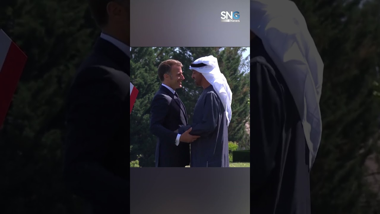 France's Macron greets leaders of UAE, Egypt and Qatar at G7 Summit | #shorts #g7 #g7summit