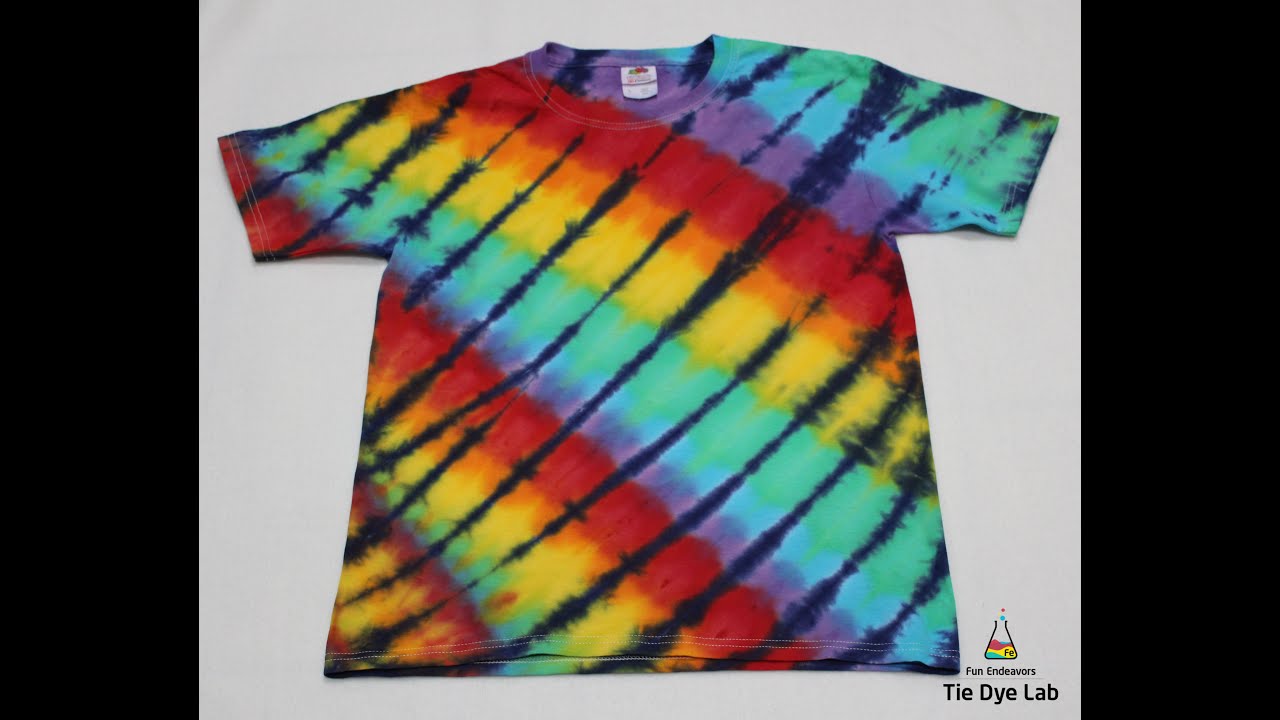 Tie Dye Rainbow Freestyle Fan Fold Shirt [With Dark Accents]