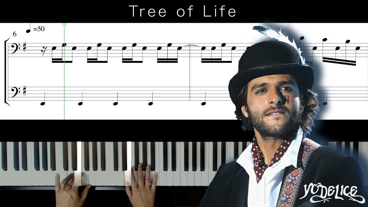 Tree Of Life - YODELICE - Piano tutorial with scrolling sheet music