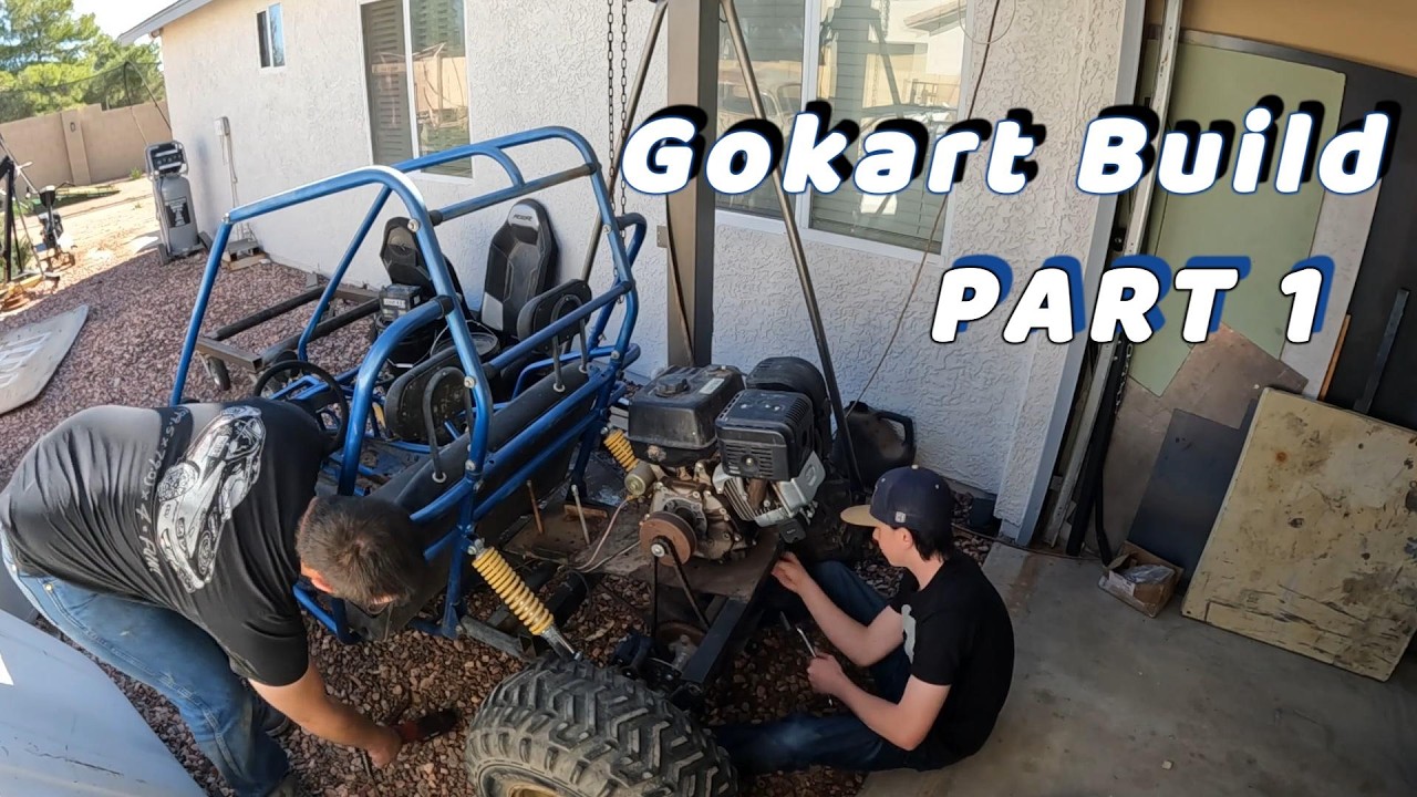 Removing a gokart engine.