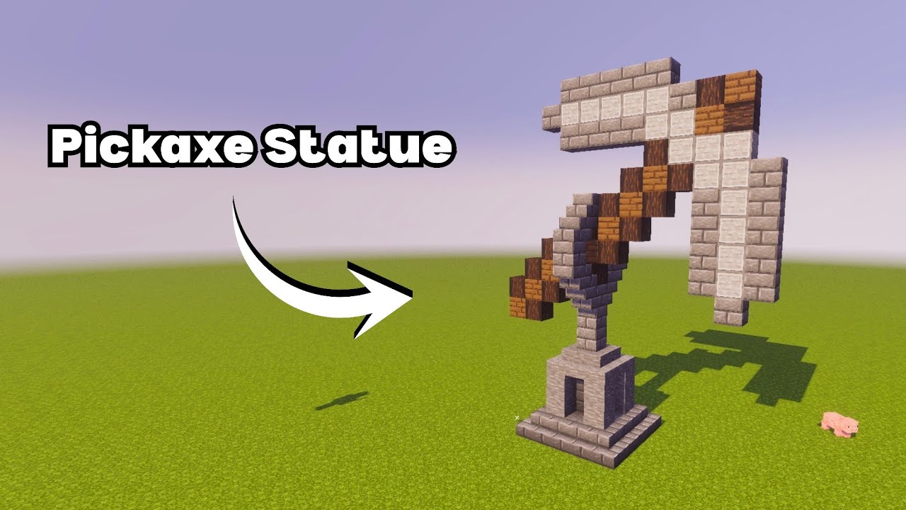Minecraft Pickaxe Statue tutorial 