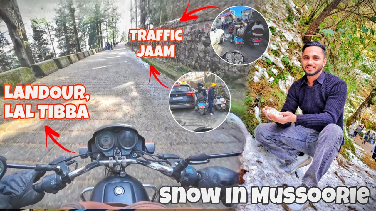 Landour Me Itna Traffic or Itna Snow Pehli Bar Dekha || BikerSanif 