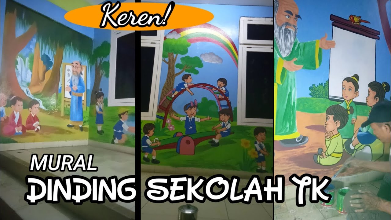 Mural Keren Dinding Sekolah TK