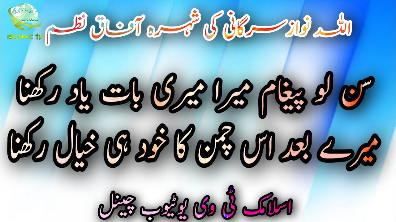 Allah Nawaz Sargani || Sun Lo Paigham Mera Meri bat Yad Rakhna || W.A Media