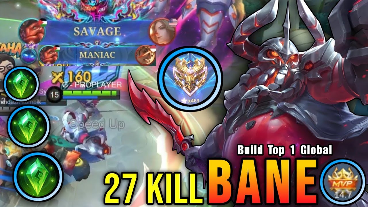 SAVAGE & MANIAC!! 27 Kills Bane Maximum Magic Damage Build!! - Build Top 1 Global Bane ~ MLBB