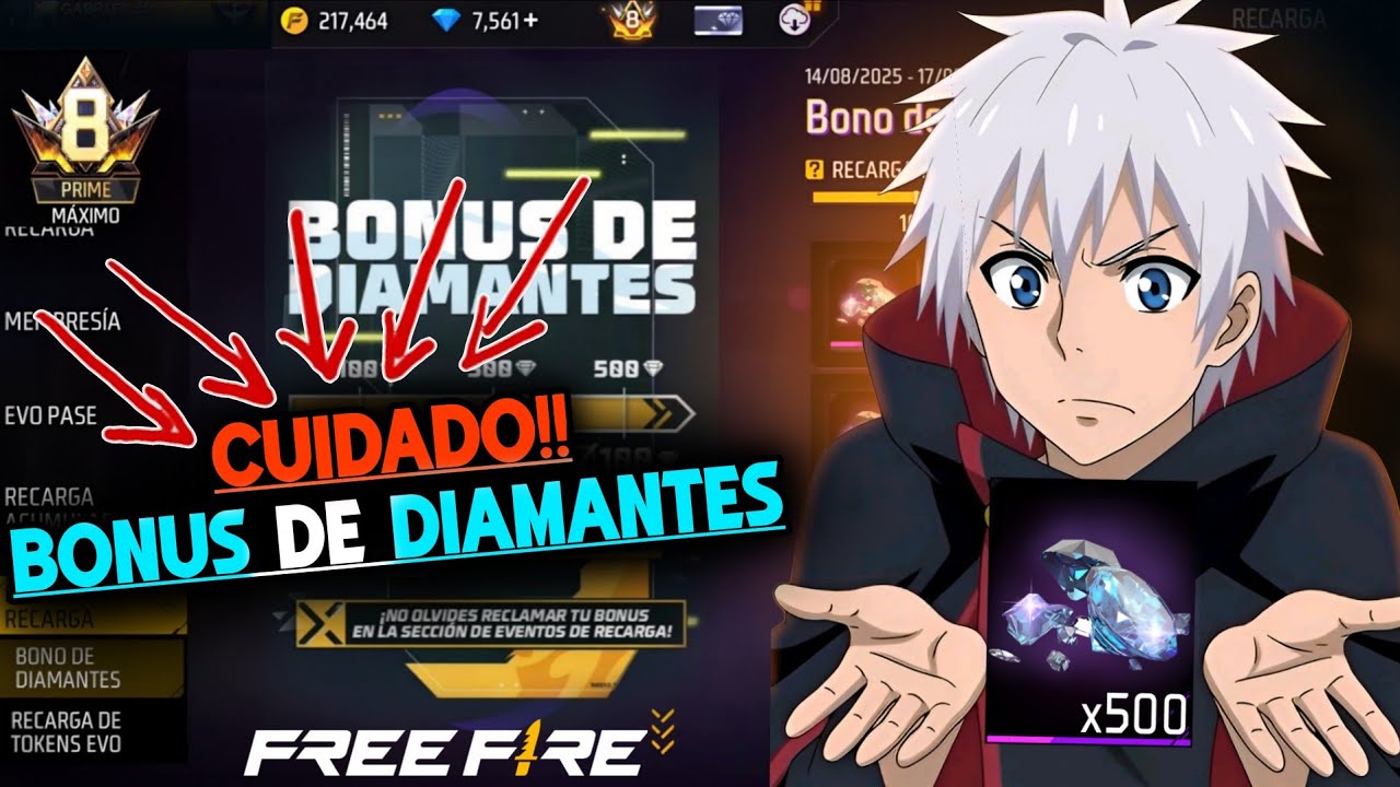 CUIDADO! BONUS DE DIAMANTES DOBLE SOLO 1 DIA FREE FIRE 😱💎! COMO RECARGAR EL BONUS DE DIAMANTES