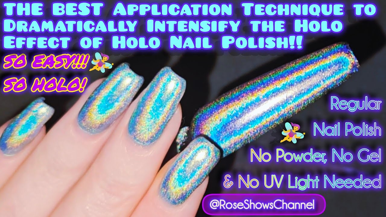 Get the BEST HOLO NAIL POLISH EFFECT! How to Apply Easy DIY STRONG Linear Holographic Strong  Flare