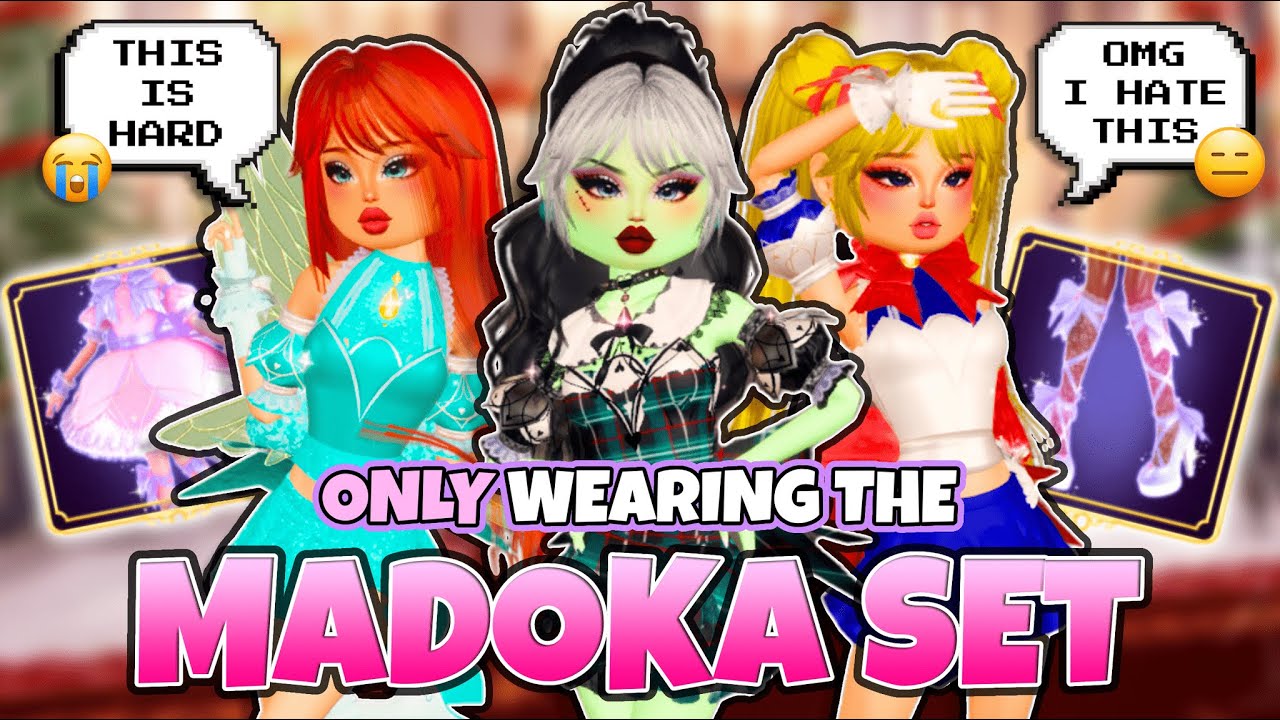 Wearing The NEW MADOKA SET For EVERY THEME In DRESS TO IMPRESS #dti #dtiupdate #dresstoimpress