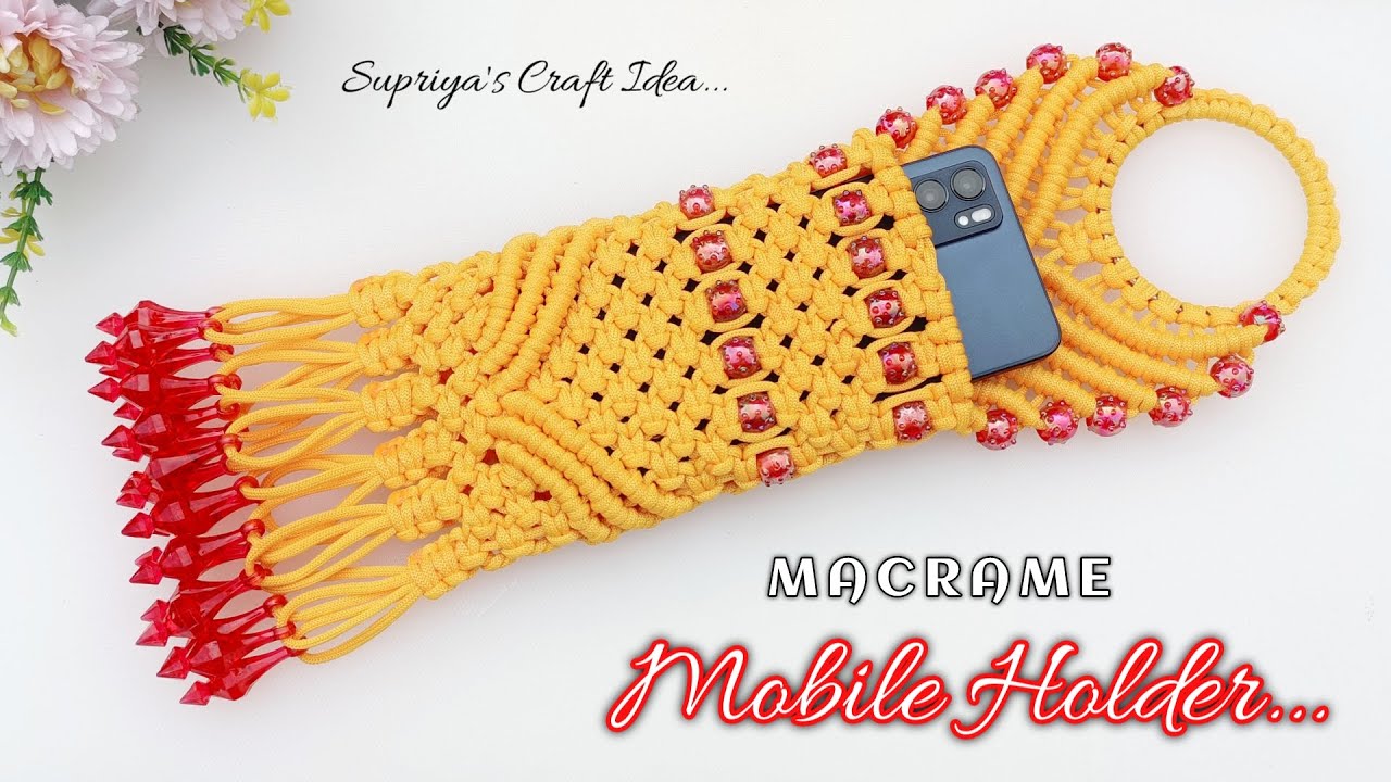 Simple Macrame Mobile Holder | Easy Macrame Mobile Hanger for Beginners | Macrame Mobile Holder