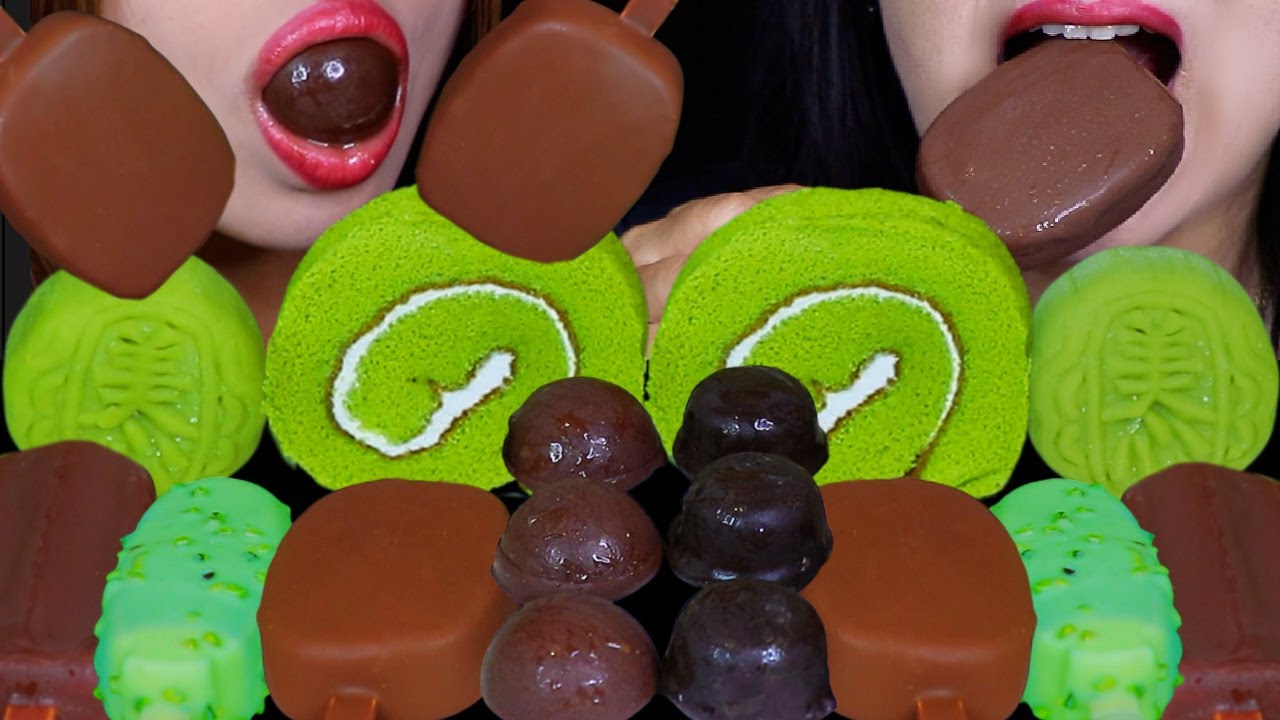 ASMR BUBBLY CHOCOLATE ICE CREAM BON BONS, DOVE ICE CREAM, LAVA ICE CREAM BARS, GREEN TEA MOONCAKE 먹방