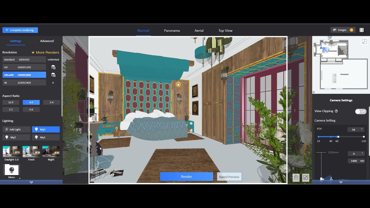 Homestyler.Как делать свет для дневных рендеров