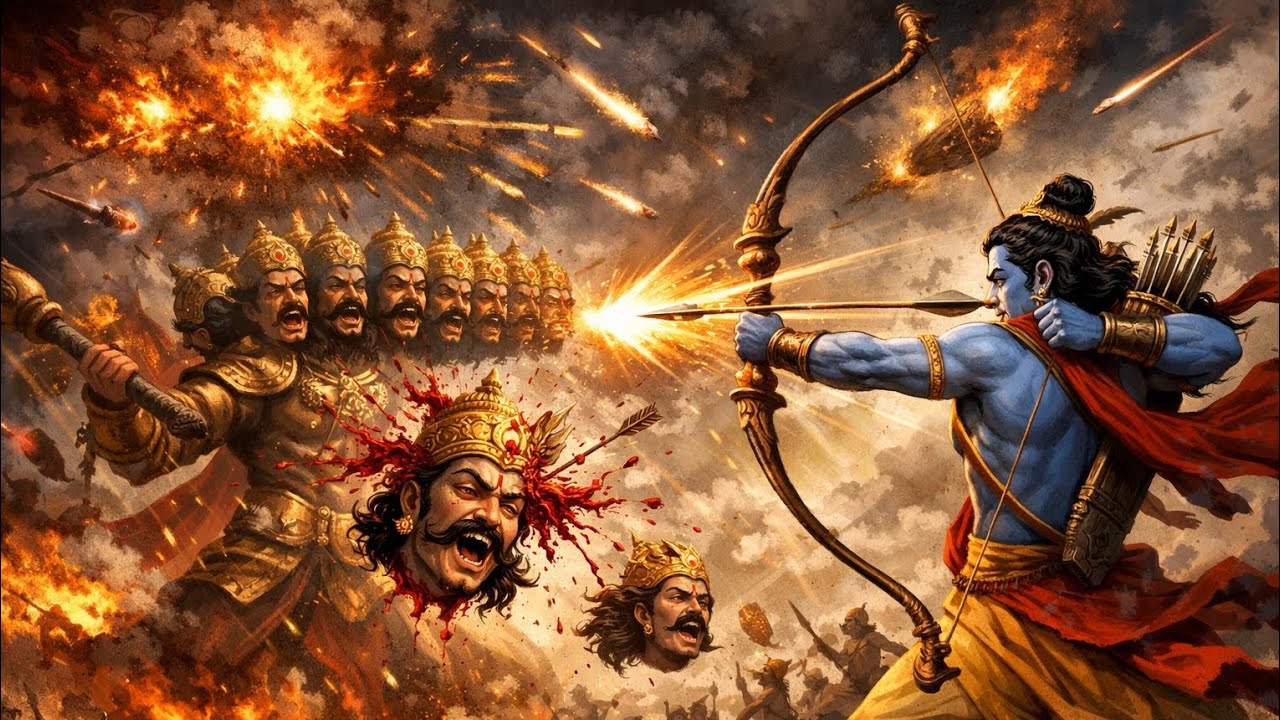 Rama vs Ravan the final battle 🔥🔥#ramayan #ram #hunamanji #ravan #lanka #sriram #aivideo #video 