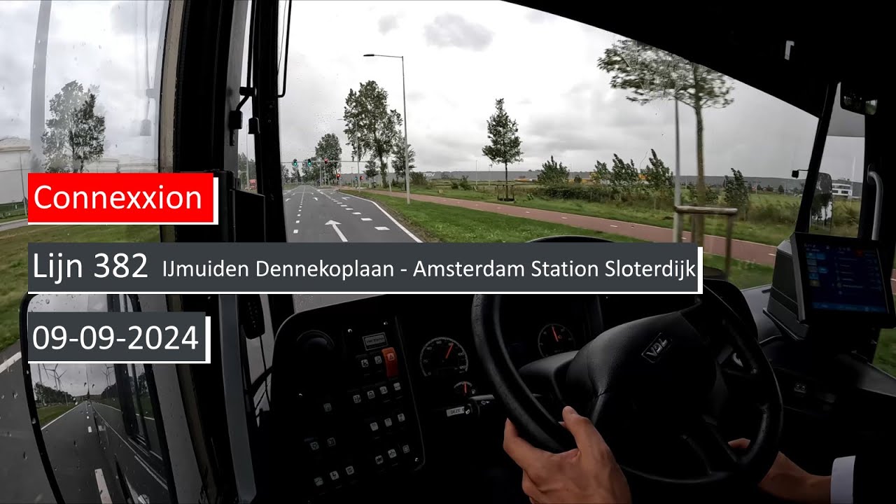 Connexxion lijn 382 IJmuiden Dennekoplaan - Amsterdam station Sloterdijk | Dutch bus driver POV 4K