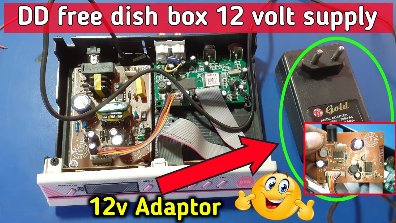 DD FREE DISH BOX 12 VOLT SUPPLY CHALEGA || DTH RECEIVER 12VOLT BATTERY || ELECTRONICS VERMA