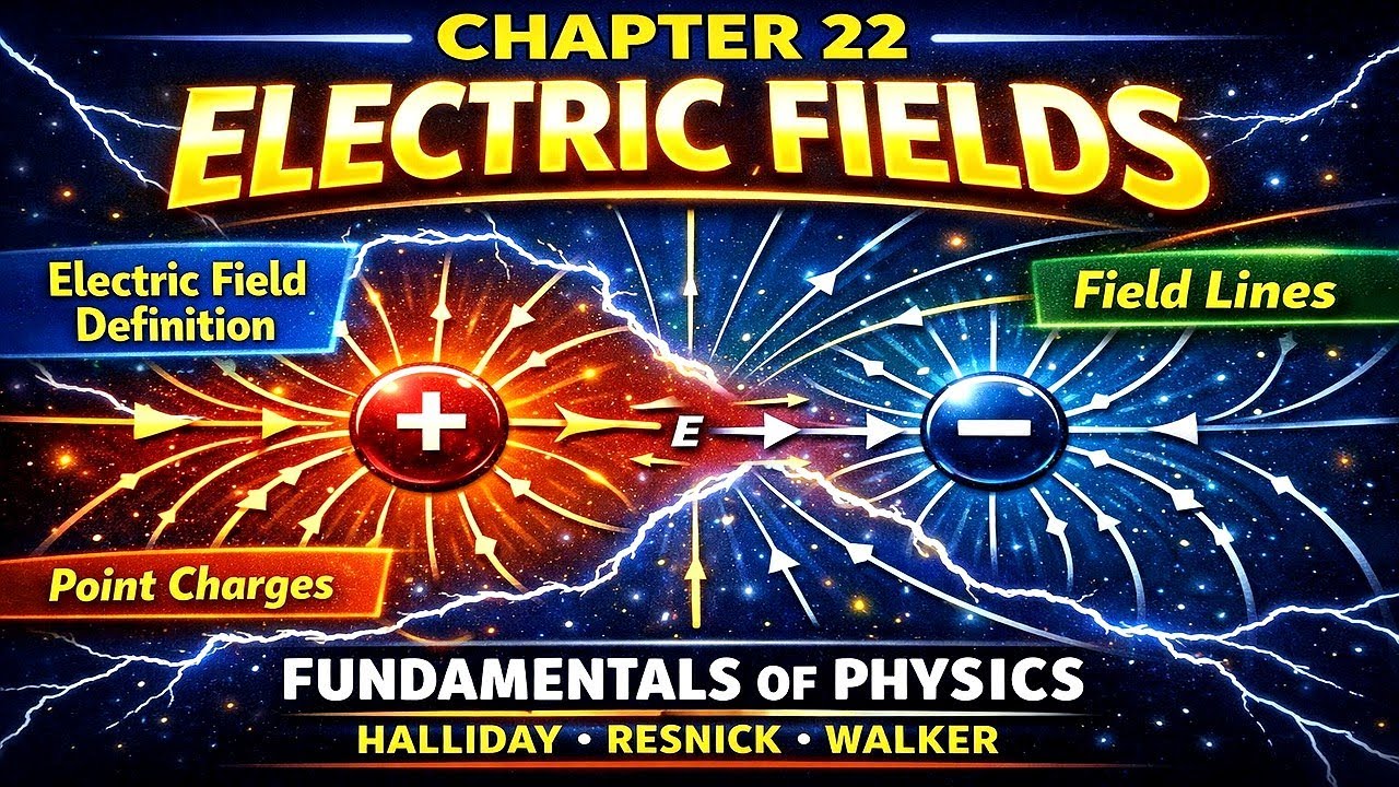 Electric Field  | Chapter 22 | Fundamentals of Physics | Halliday Resnick Walker | Belief physics