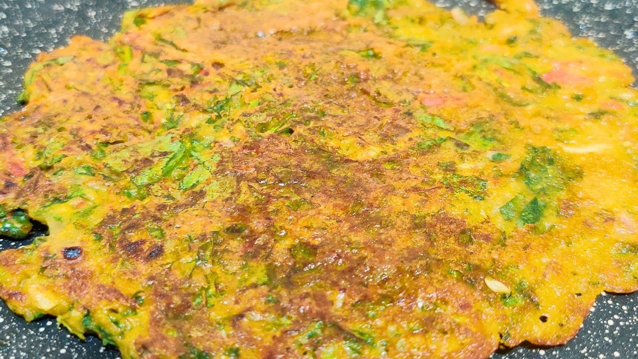 बच्चों के टिफिन के लिए झटपट नाश्ता | Besan Palak Chilla | Palak Cheela | 5 Minute Veg Recipe