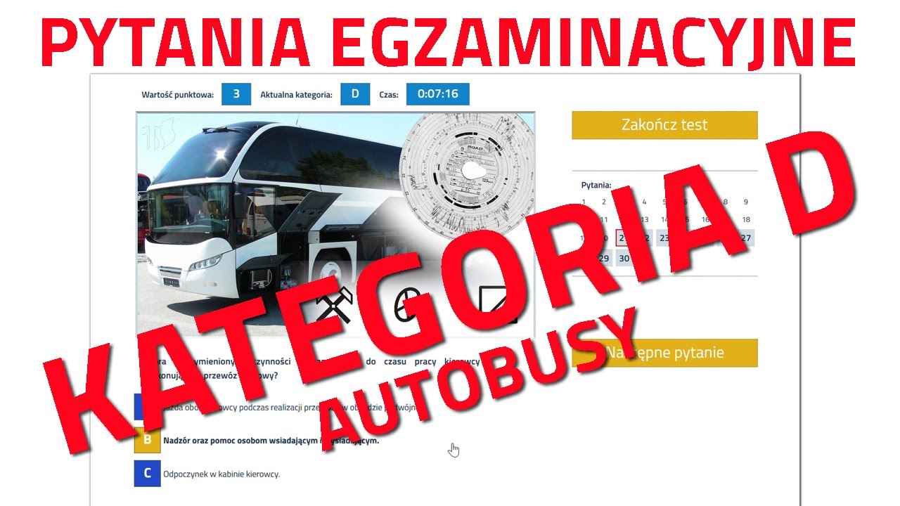 🚌Pytania egzaminacyjne na prawo jazdy na kategorię D 🚌Autobusy🚌