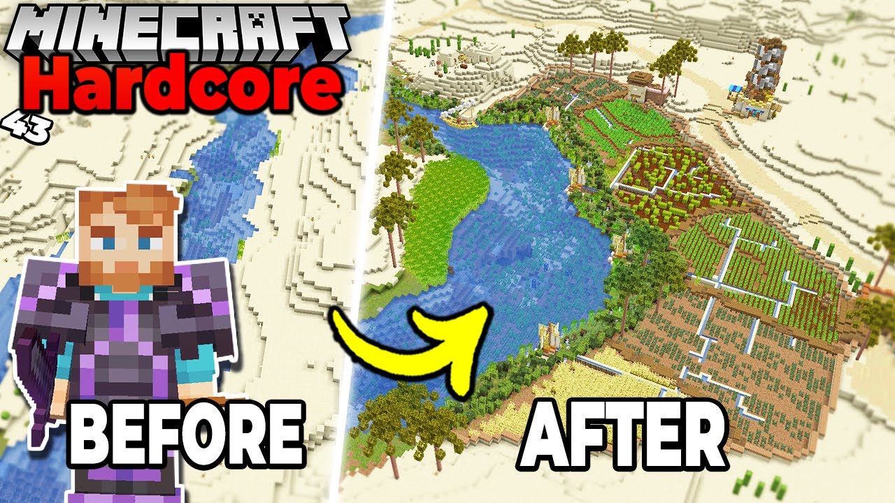 Начинаю МЕГАСТРОИЛКУ ПУСТЫНИ в режиме выживания Hardcore Minecraft 1.20