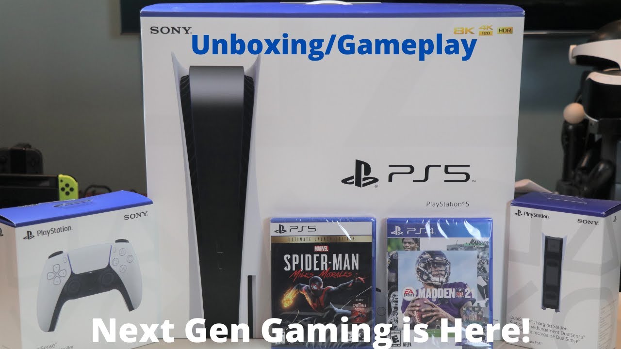 Распаковка Sony PS5, аксессуары и игровой процесс