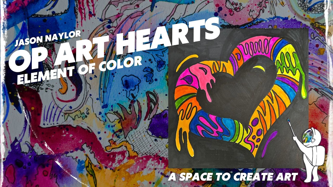 Op Art Hearts inspired by artist Jason Naylor