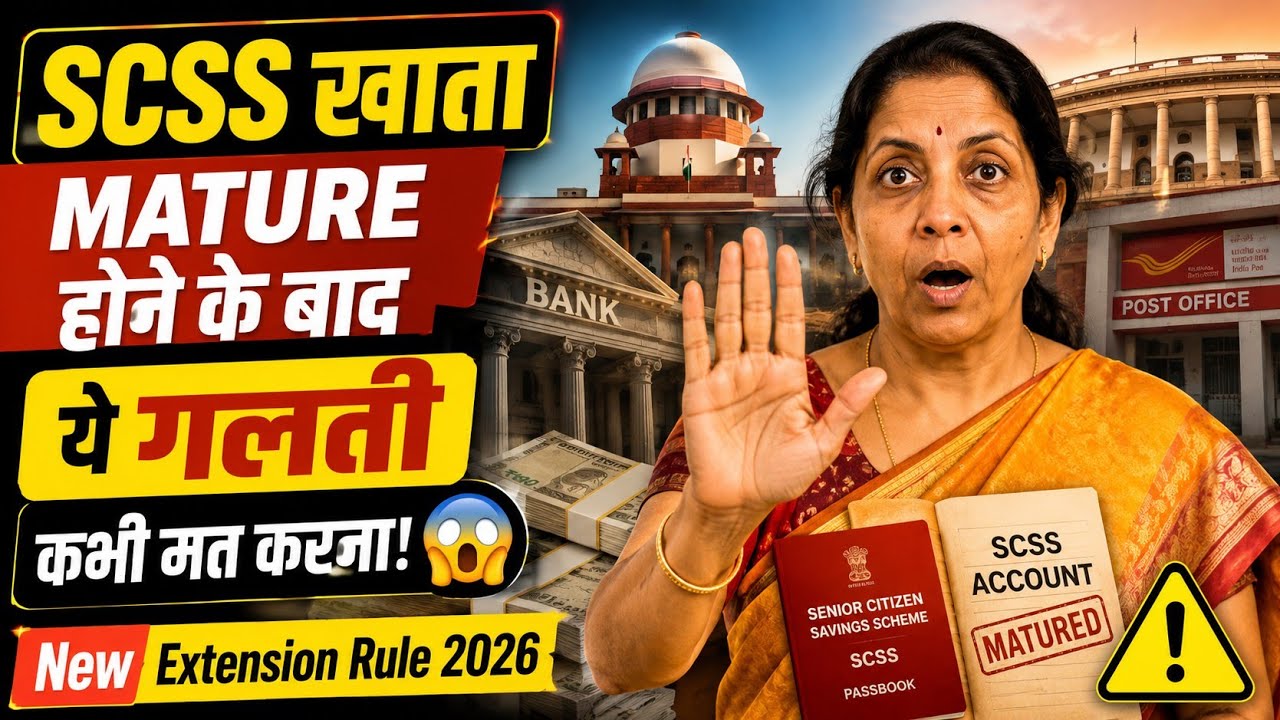 Senior Citizen Saving Scheme Account New Maturity Rules 2026 !! SCSS A/c New Extension Rules 2026 !!