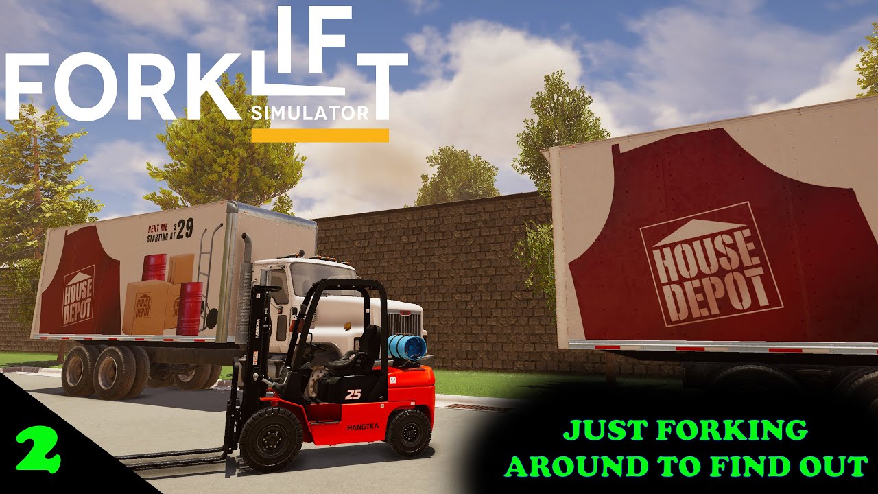 Forklift Simulator Ep 2: Вилочный погрузчик вокруг дома-склада