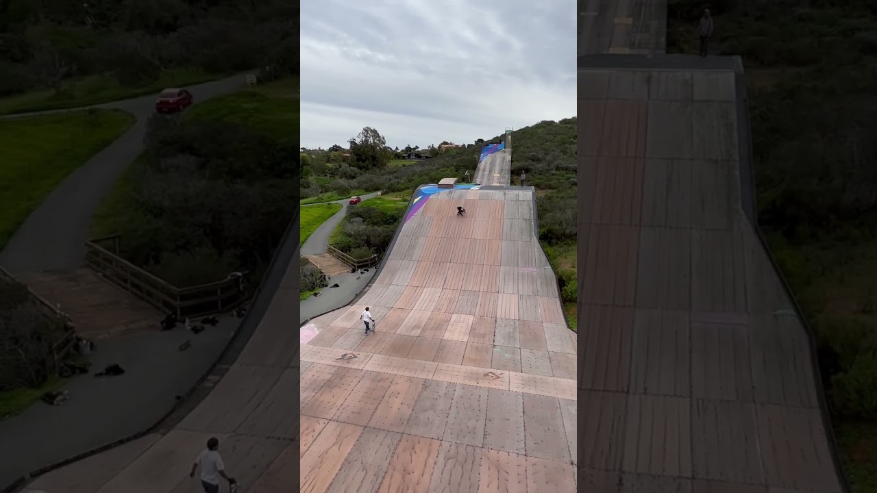 Dropping into a HUGE quarter pipe #skateboarding #shorts