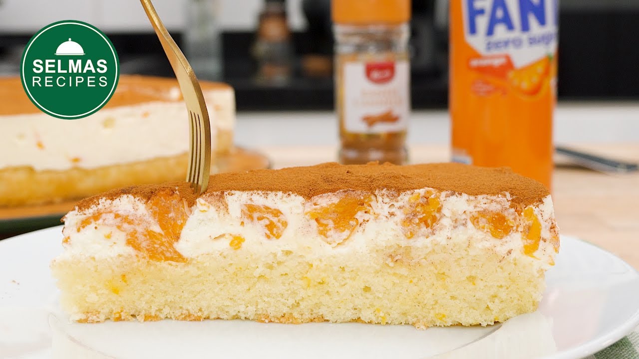 Fantakuchen Rezept mit Mandarinen und Schmand | Fantaschnitten Rezept 🎂