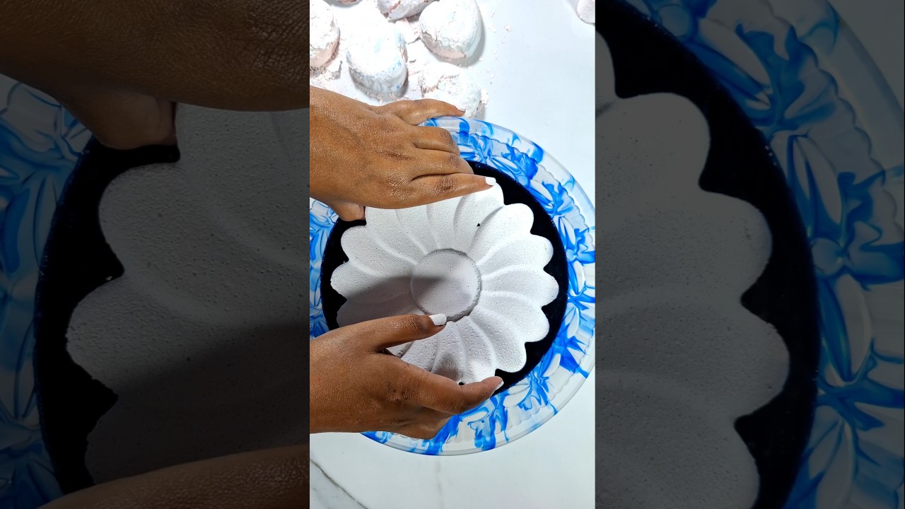 Two Soft Big white flowers dipped and crushed into deep blue water🌊🤍🌊~ dipping,paste play,
