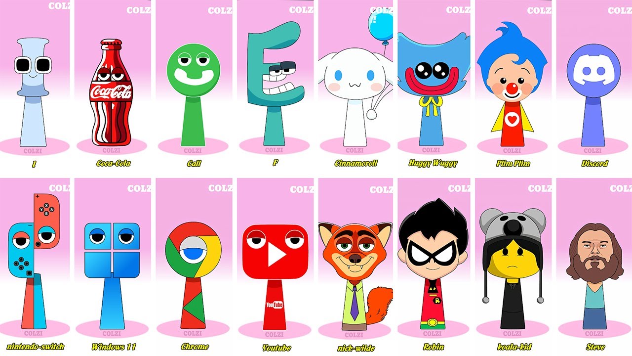 Incredibox Sprunki OC Phase 1 to Phase 3 kissy missy, Pepsi, I Alphabet Lore Youtube Like, Coca Cola