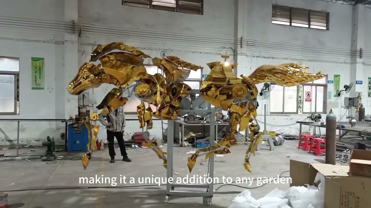 Customizable Dynamic Stainless Steel Life Size Horse Sculpture Outdoor