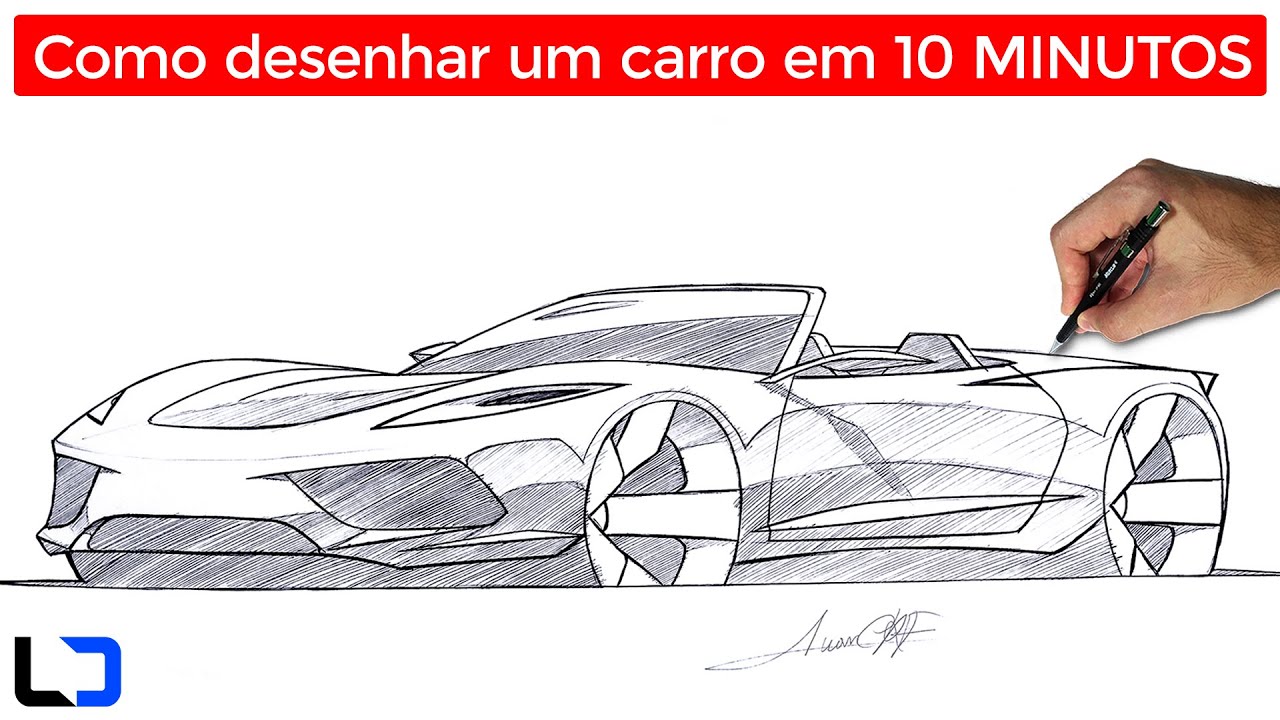 COMO DESENHAR QUALQUER CARRO EM 10 MINUTOS (Aula para iniciantes)