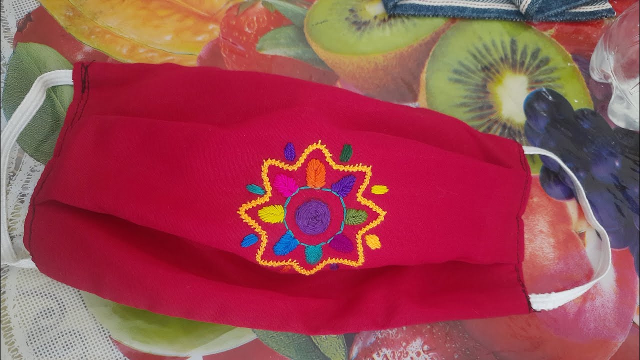 How Can I Make Embroidery Idea on Fabrics Mask step by step? | corona | Face Mask | MASK