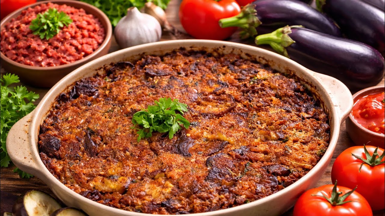 اعملي المسقعة باللحمة المفرومة بطريقة سهلة وسريع😋