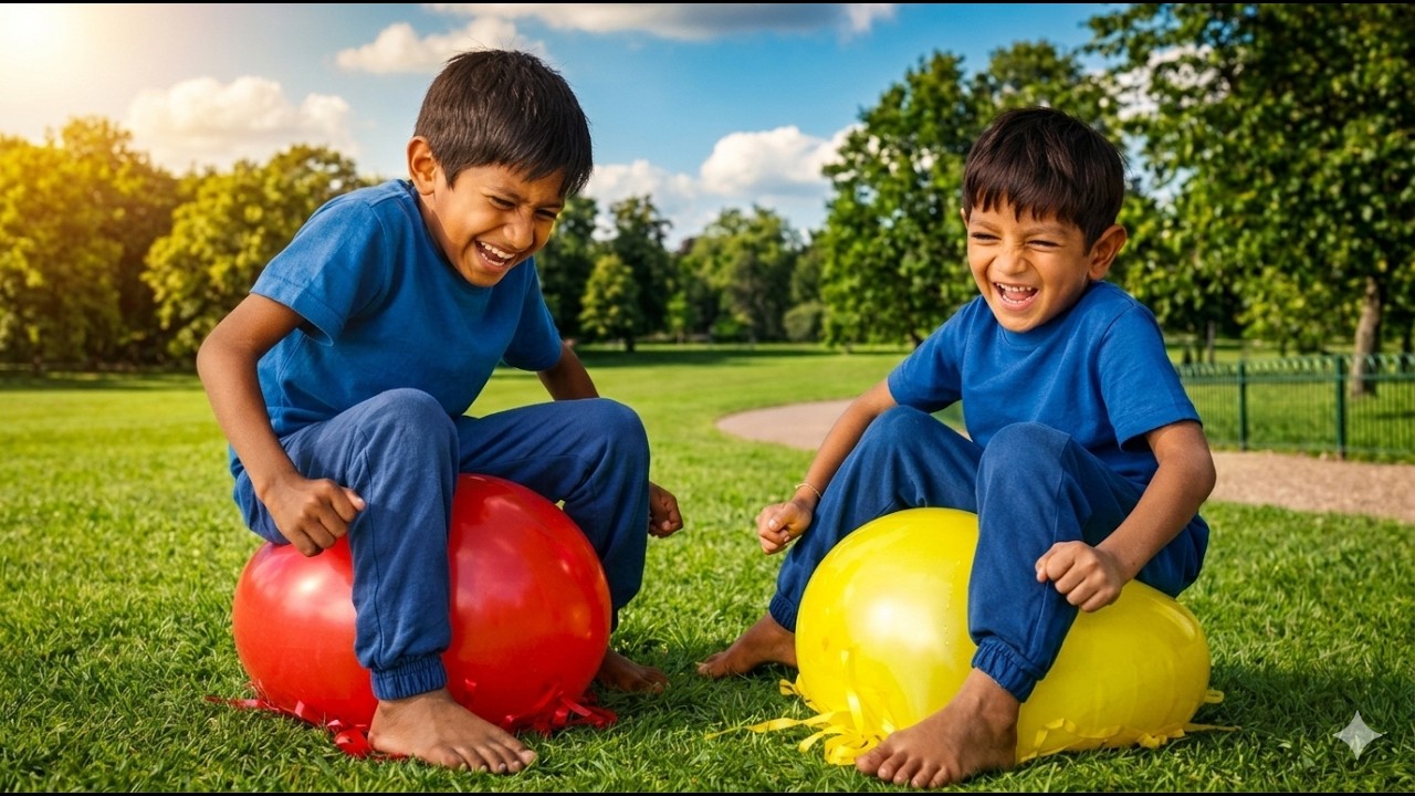 Aayush vs Rahul: Balloon Sitting War! 🎈🔥