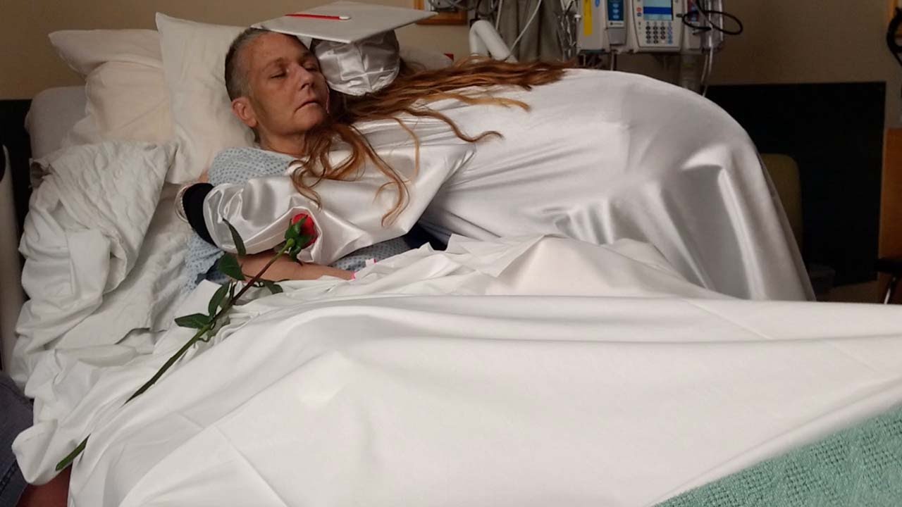 Daughter Graduates In Hospital For Dying Mother