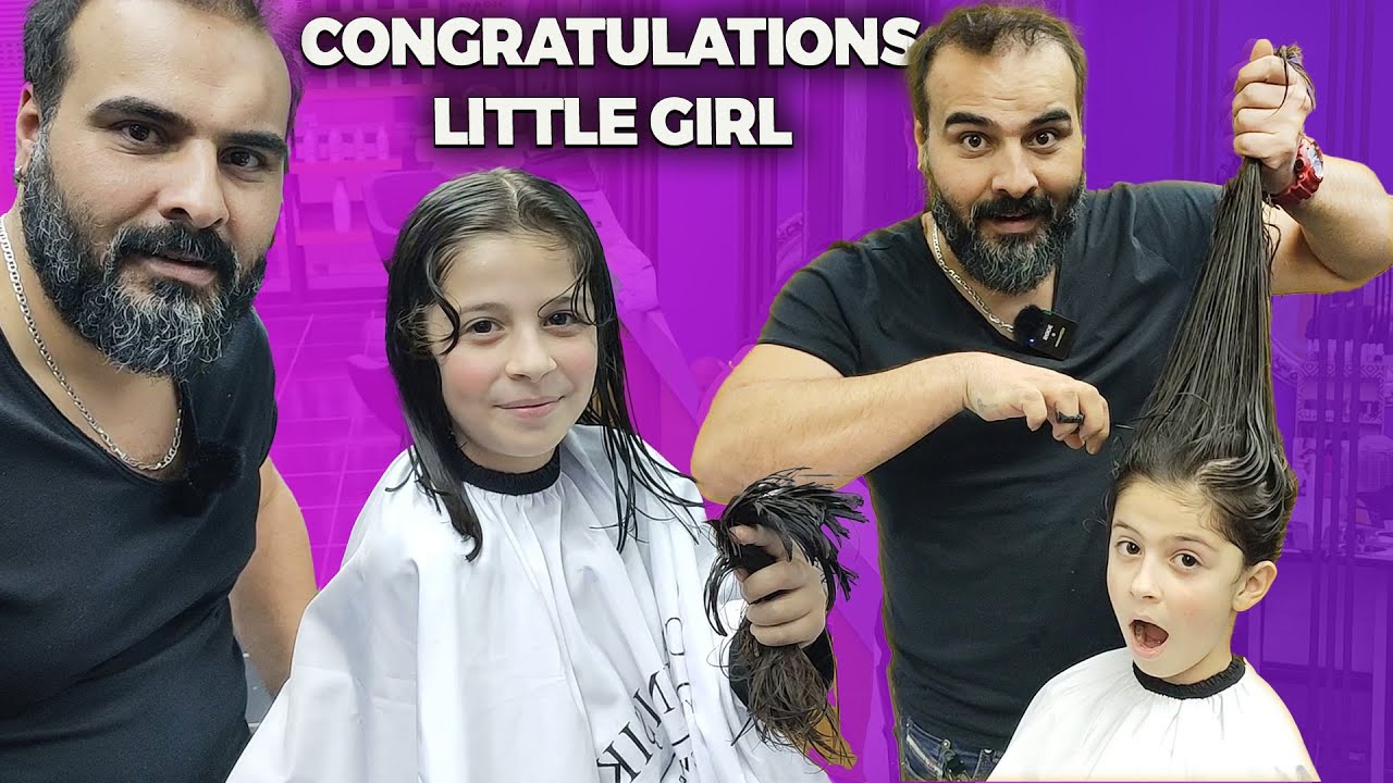 SHE DONATED ALL OF HAIR | Long To Short Haircut For Girl