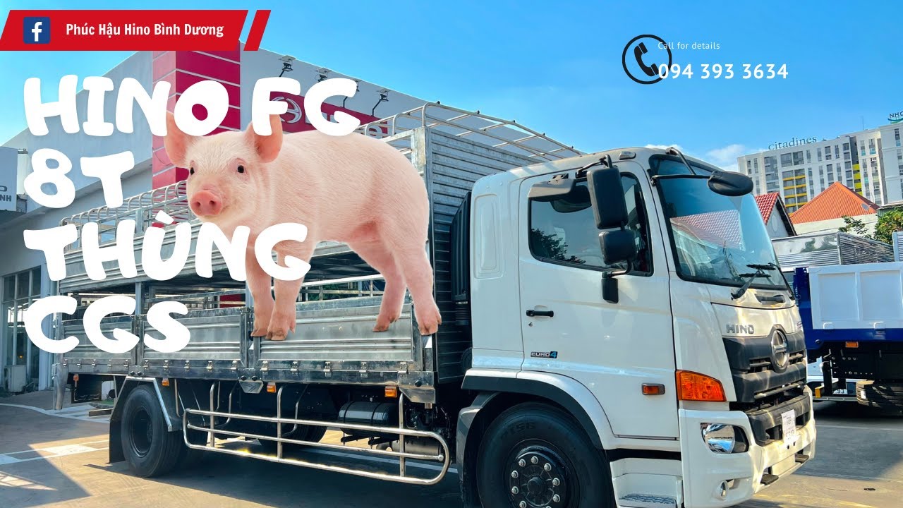 Xe Tải HINO 8 Tấn Th&ugrave;ng Chở Gia S&uacute;c 2 Tầng | HINO FG Chở Heo 2 Tầng | HINO 8 Tấn Chở Heo
