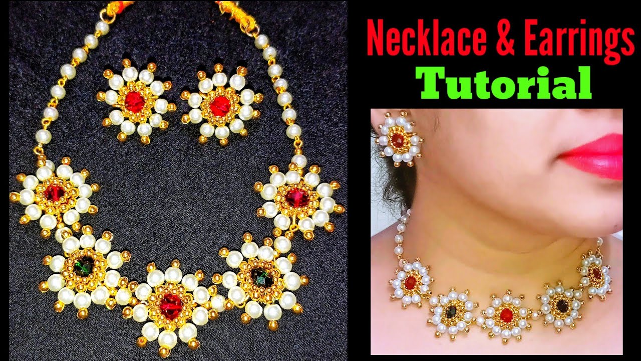 DIY Pearl Choker Necklace | Easy Pearl Earrings Tutorial | Wire earrings | Wire wrapping | Marathi