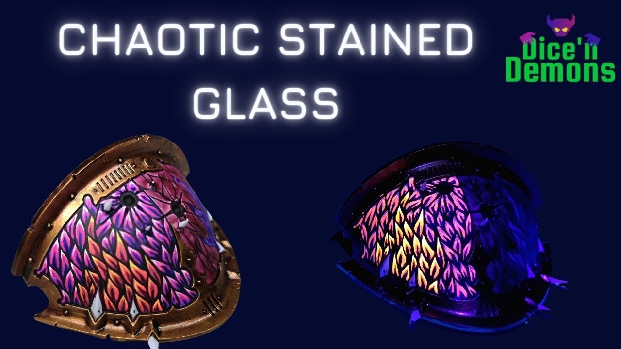 Chaotic Stained Glass Look for my CHAOS KNIGHT for Warhammer 40K using Contrast and Fluor Paints!