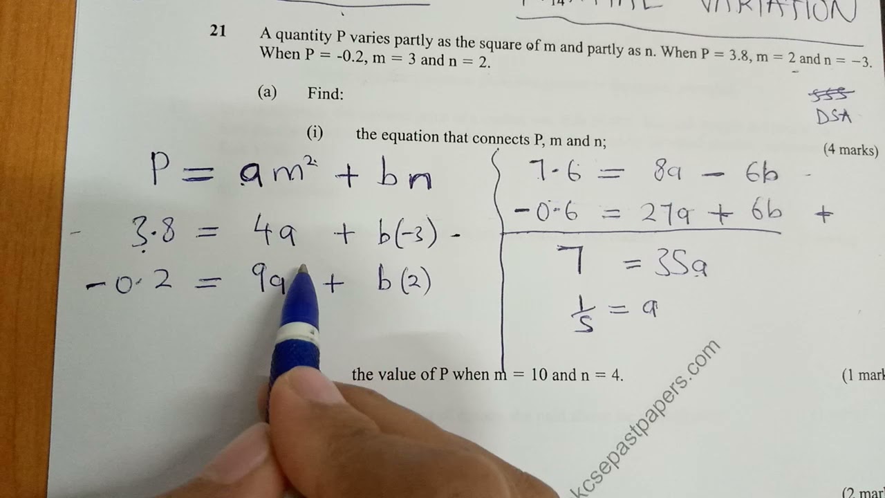 KCSE 2015 - PARTIAL VARIATION