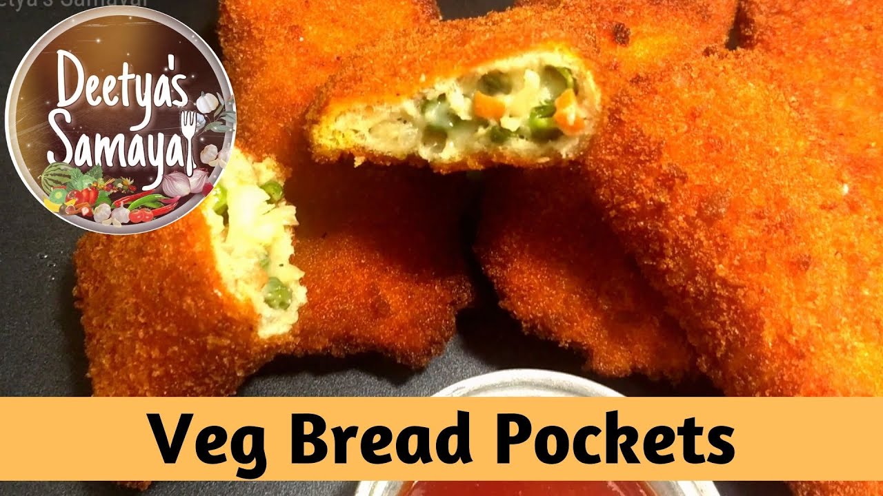 Bread Pockets recipe | Veg Pockets | Bread Snack Indian recipe in tamil