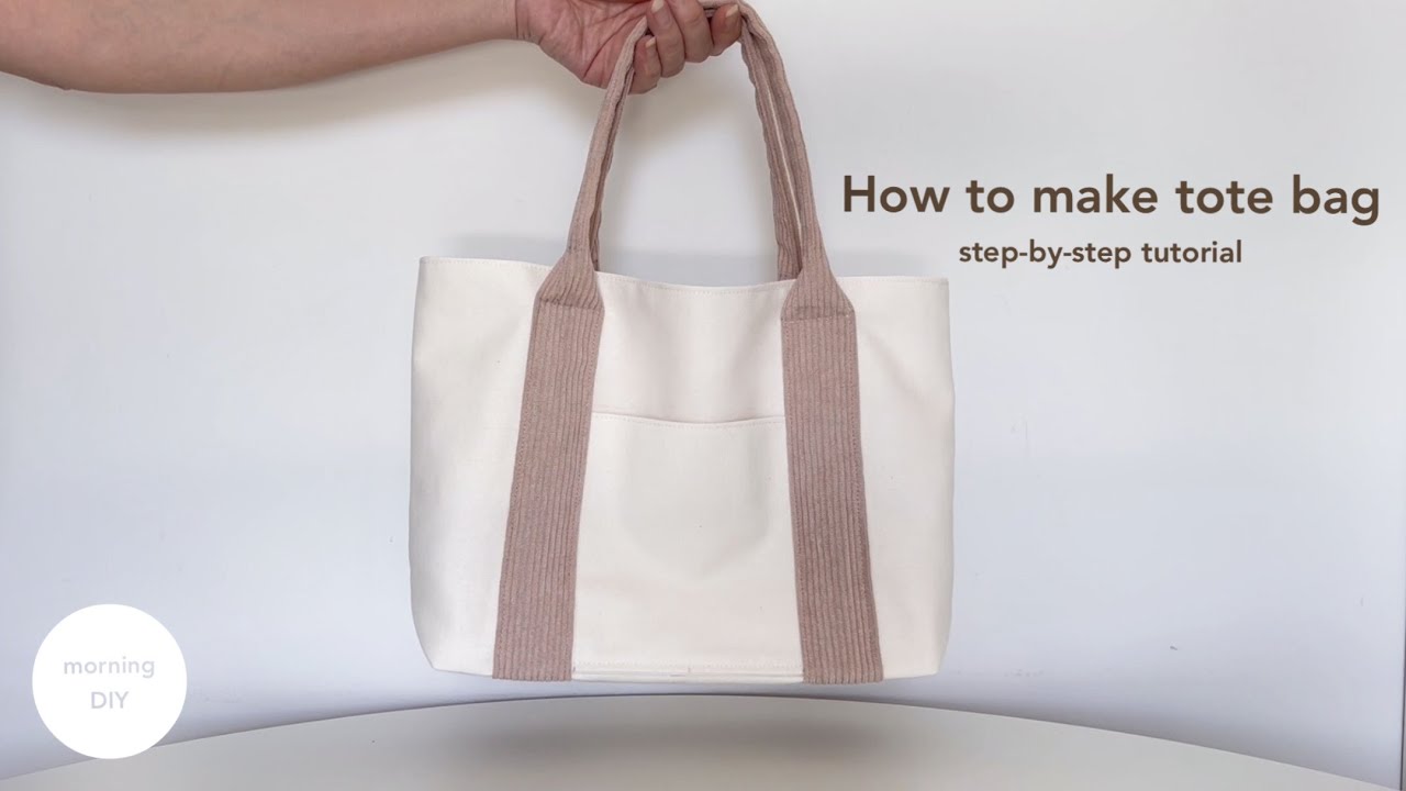 DIY tote bag tutorial | How to make tote bag with outer pocket