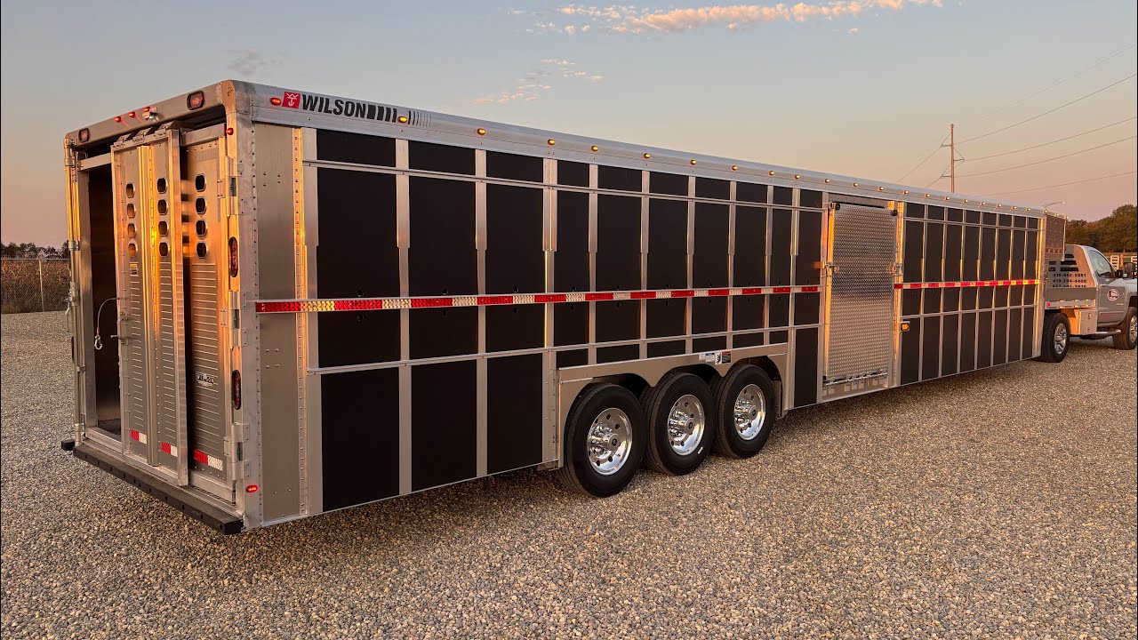 Check out this Custom 38’ Wilson Livestock Trailer