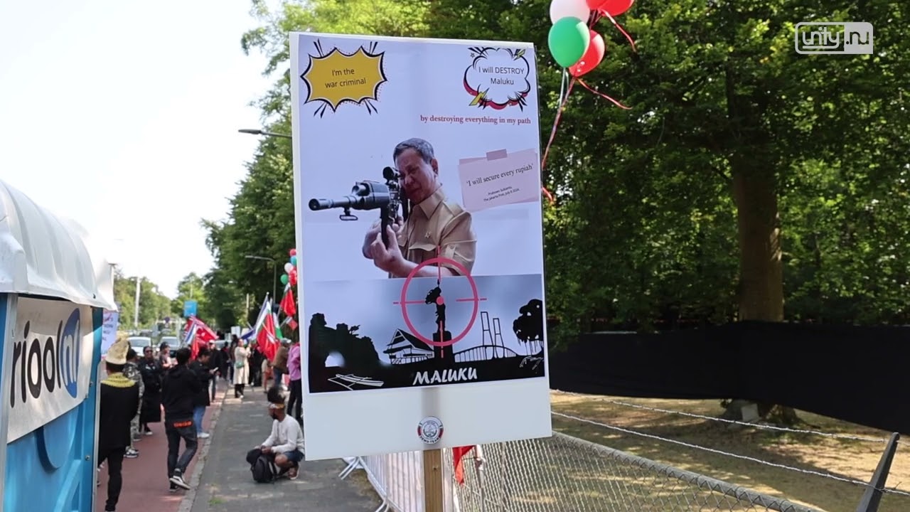 Molukkers demonstreren tijdens viering bij Indonesische school