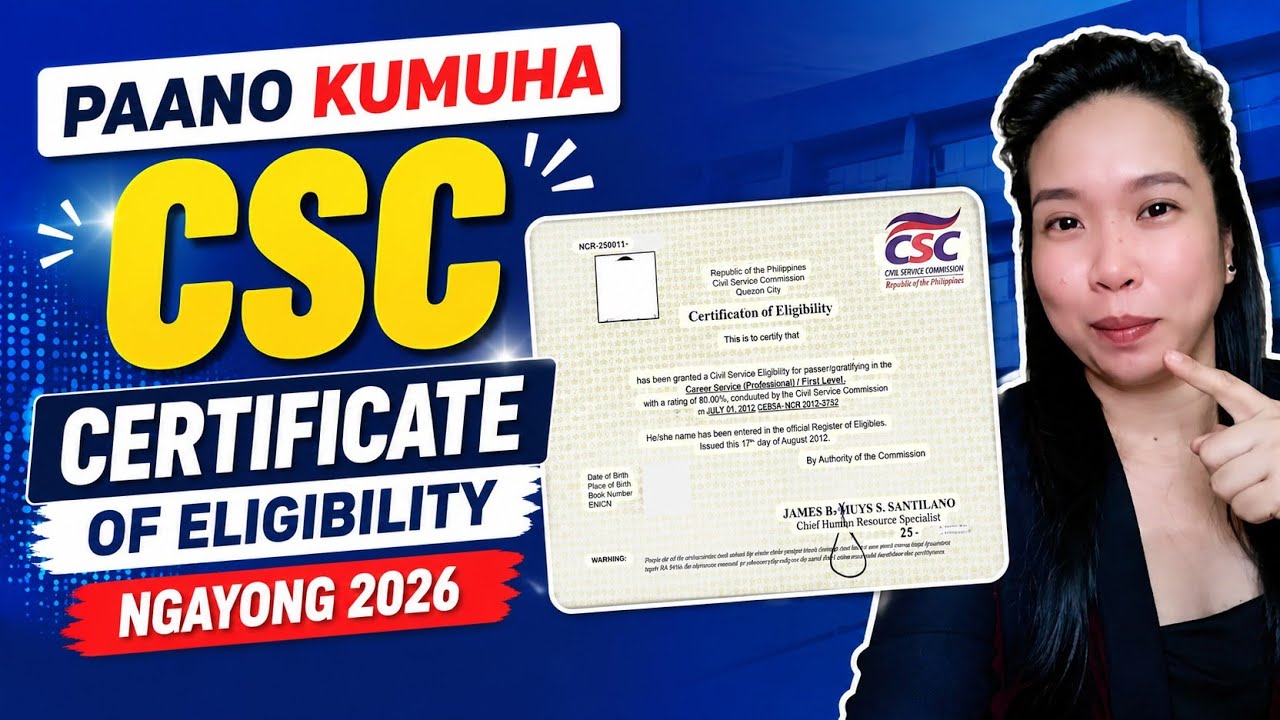 Paano kumuha ng CSC certificate of eligibility 2026?